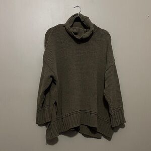 Aerie Forest Green Cowl Neck Sweater